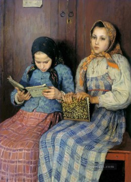 ニコライ・ペトロヴィッチ・ボグダノフ・ベルスキー Painting - 女子学生ニコライ・ボグダノフ・ベルスキー